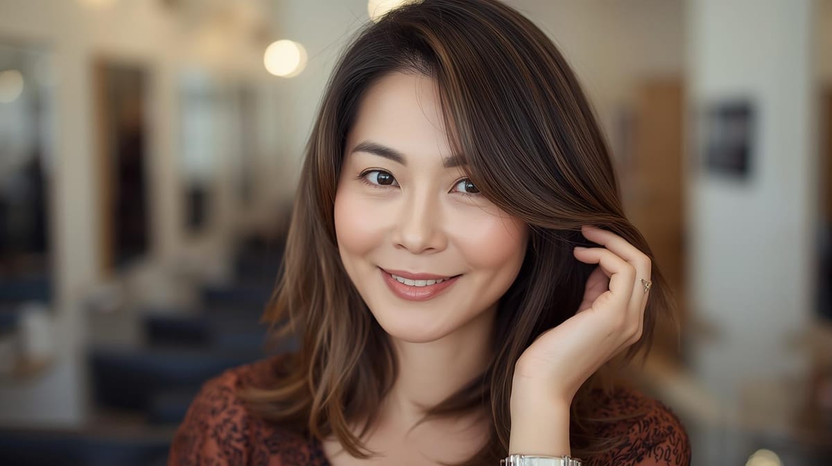 50대 긴 얼굴형 여성에게 추천하는 미디엄 & 롱 헤어스타일 BEST 4